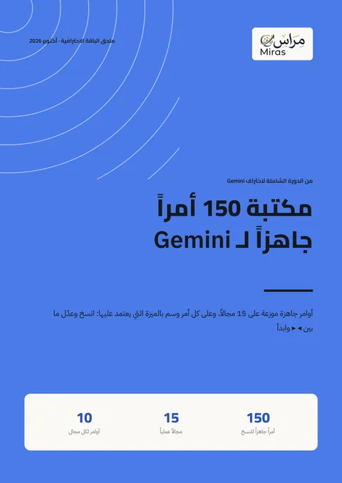 غلاف مكتبة 150 أمراً (Prompt) لميزات Gemini